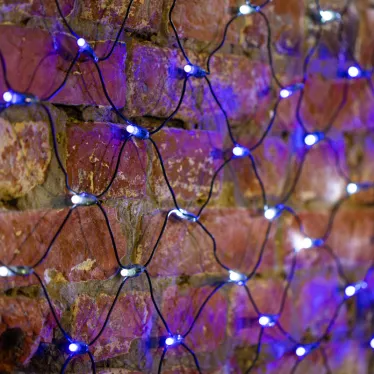 Гирлянда "Сеть" 2,5х2,5м, черный ПВХ, 432 LED Белые/Синие | 215-032 | NEON-NIGHT