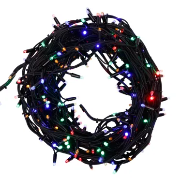 Гирлянда "Твинкл Лайт" 20 м, черный КАУЧУК, 240 диодов, цвет мультиколор | 303-329 | NEON-NIGHT