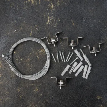 Комплект подвесных крепежей для светодиодных панелей № 1 (Трос, Винт самонарезающий, Дюбель пластмассовый,Кронштейн) | 606-301 | Rexant