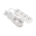 Удлинитель PREMIUM 3 гнезда, 5м, 3х1,5мм², с/з, с выключателем, белый | 13-4105 | REXANT