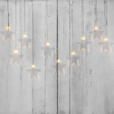 Гирлянда светодиодная Звезды 1,5х0,6 м, прозрачный провод, теплый белый свет свечения | 303-030 | NEON-NIGHT