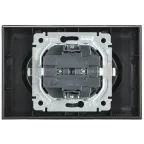 BRITE Розетка 2-ая с заземлением со шторками 16А в сборе РСш12-3-БрЧ черный | BR-R24-16-K02-F | IEK