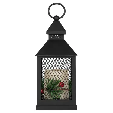 Светильник  ERANY-DF02 новогодний светодиодный Сочельник черный 3*AАA 10*10*23 см | Б0060488 | ЭРА