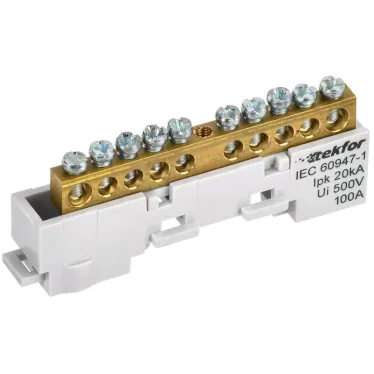 TEKFOR Шина L фаза неизолированная на универсальном держателе 6х9-10-Ср IEK