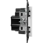 Valena LIFE Розетка силовая 2К 16А 250В c лицевой панелью белая со шторками безвинтовые зажимы