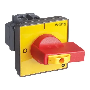 ВЫКЛЮЧАТЕЛЬ-РАЗЪЕДИНИТЕЛЬ 4P 20A IP20 С КРАСНОЙ РУКОЯТКОЙ НА ДВЕРЦУ 4 ВИНТА 1 ЗАМОК