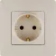 ETIKA Розетка с заземлением со шторками слоновая кость