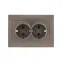 Валенсия лицевая панель розетки 2-местной с/з 16А графит с защ. штор.