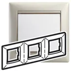 VALENA Рамка 3 поста горизонтальная жемчужная