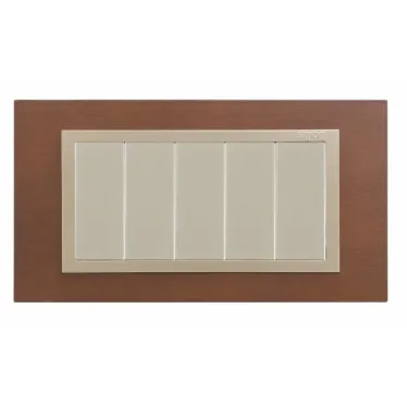 Рамка с суппортом на 8 узких модулей, S82C, дуб - шампань (дерево)