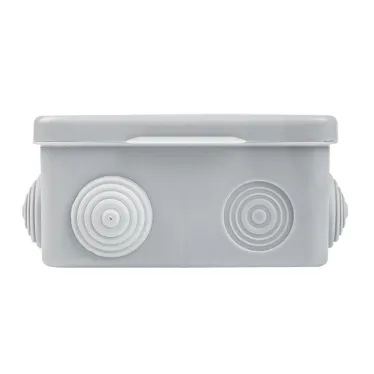 Коробка распределительная КМР-030-014 с крышкой (100х100х50) для прямого монтажа, 10 мембр. вводов серая IP55 розн. стикер EKF