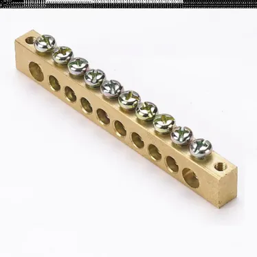 Шина нулевая 8х12мм 125А 10 отверстий крепеж по краям латунь PROxima