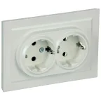 BRITE Розетка двойная с заземлением без защитных шторок 16А в сборе РС12-3-БрЖ жемчуг