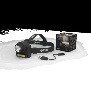 Фонарь светодиодный налобный 6 Вт 180 лм Черный IP42 аккумуляторный Lead acid 800мАч GFL Gauss