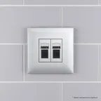 Avanti Телефонная розетка RJ-12 в стену двойная Закаленная сталь