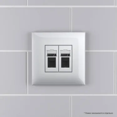 Avanti Телефонная розетка RJ-12 в стену двойная Закаленная сталь