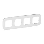 Valena ALLURE Рамка 4 поста Белое стекло универсальная