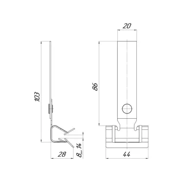 Зажим балочный 8-14мм с пластиной PROxima