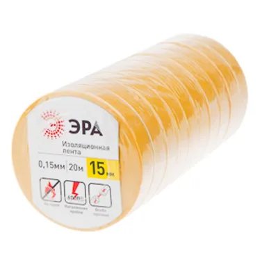 Изолента ПВХ 15мм*20м желтая (10/200/8000)