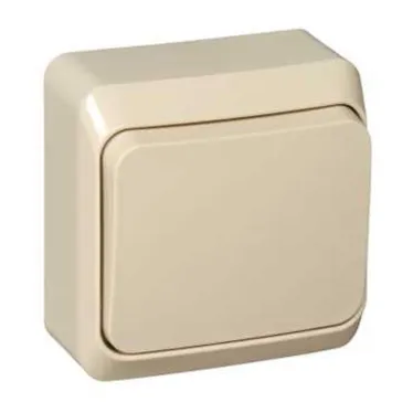 ЭТЮД Переключатель одноклавишный наружный бежевый сх.6