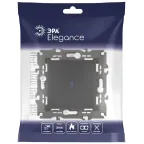 Выключатель с подсветкой, 10АХ-250В, Эра Elegance, антрацит,14-1102-05