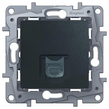 ETIKA Розетка компьютерная RJ45 категория 6 UTP антрацит