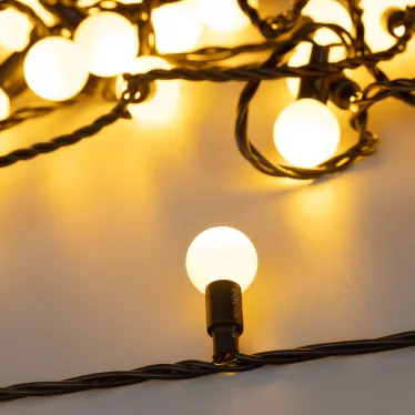 Светодиодная гирлянда ARD-BALL-CLASSIC-D23-10000-BLACK-80LED WARM (230V, 3.5W) | 025617 | Arlight