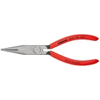 Длинногубцы плоскокруглые рифлённые губки 50 мм L-160 мм чёрные обливные рукоятки блистер