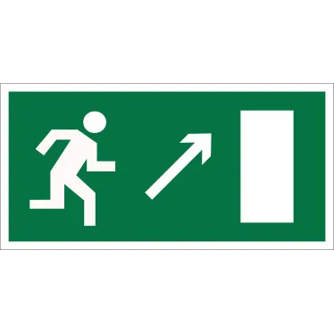Пиктограмма (Наклейка) Направление к выходу направо вверх 270х135 для METEOR | NPU-2714.E05 | Белый Свет