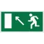 Знак безопасности BL-2915B.E06"Напр. к эвакуационному выходу налево вверх" | a16645 | Белый свет