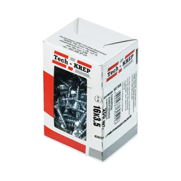 Шуруп универсальный 3,5х16 потайная головка, остроконечный, оцинкованный (200шт) - коробка