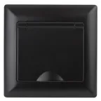 Розетка Intro Solo 4-203-05 с заземлением 2P+E Schuko с крышкой, 16А-250В, IP20, СУ, антрацит