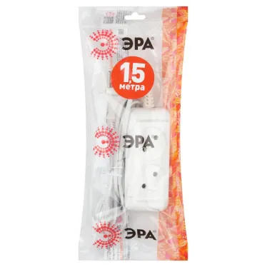 Удлинитель электрический без заземления 2 розетки 1,5м ШВВП 2x0,75мм2 6А UX-2-1,5m ЭРА