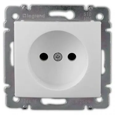 VALENA Розетка без заземления без шторок в рамку белая