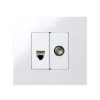 Розетка телефонная RJ-12 узкая, S27, белый