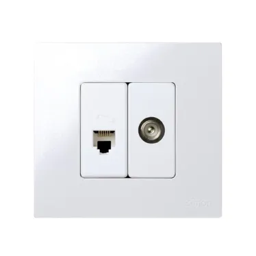 Розетка телефонная RJ-12 узкая, S27, белый
