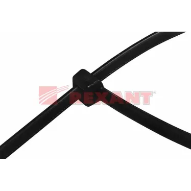 Хомут-стяжка кабельная нейлоновая 150x3,6 мм, черная, упаковка 100 шт, REXANT