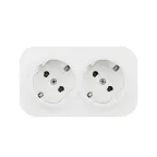 Quteo розетка двойная с заземлением с защитными шторками 16 A 250 В IP 20 Белая