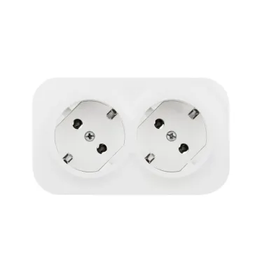 Quteo розетка двойная с заземлением с защитными шторками 16 A 250 В IP 20 Белая