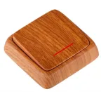 Выключатель одноклавишный наружный с изоляционной пластиной с индикацией дуб 16А