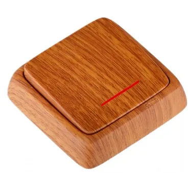 Выключатель одноклавишный наружный с изоляционной пластиной с индикацией дуб 16А