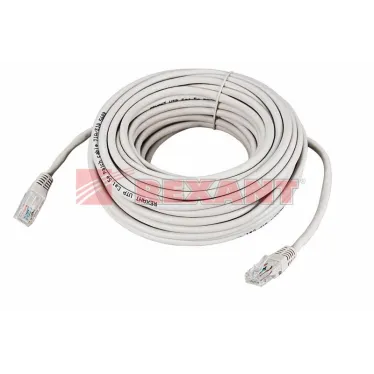 Патч-корд UTP кат. 5e, длина 15 метров, неэкранированный, серый,