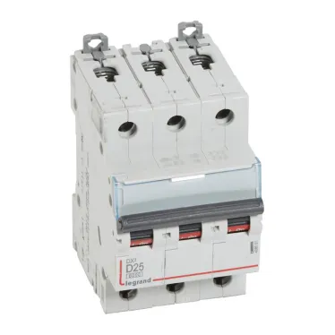 Выключатель автоматический трехполюсный 25А D DX3 6кА/10кА