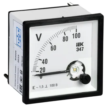 Вольтметр 100В 96х96 AC непосредственное включение Э47