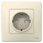 BLANCA скрытой установки розетка с заземлением со шторками, 16А, 250В, молочный