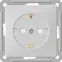Розетка W59 скрытая, с заземлением, со шторками, 16А, механизм, белый