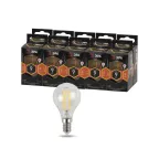 Лампа светодиодная F-LED P45-9w-827-E14 (филамент, шар, 9Вт, тепл, E14) (10/100/4000)