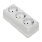 Розетка Рим 3-местная 16А с заземлением белая