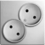 Розетка двойная без заземления 2x2Р 16A 250В~ цвета алюминий S24 Harmonie