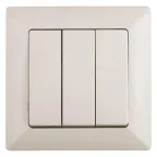 Выключатель Intro Solo 4-106-02 трехклавишный 10А-250В, IP20, СУ, слоновая кость